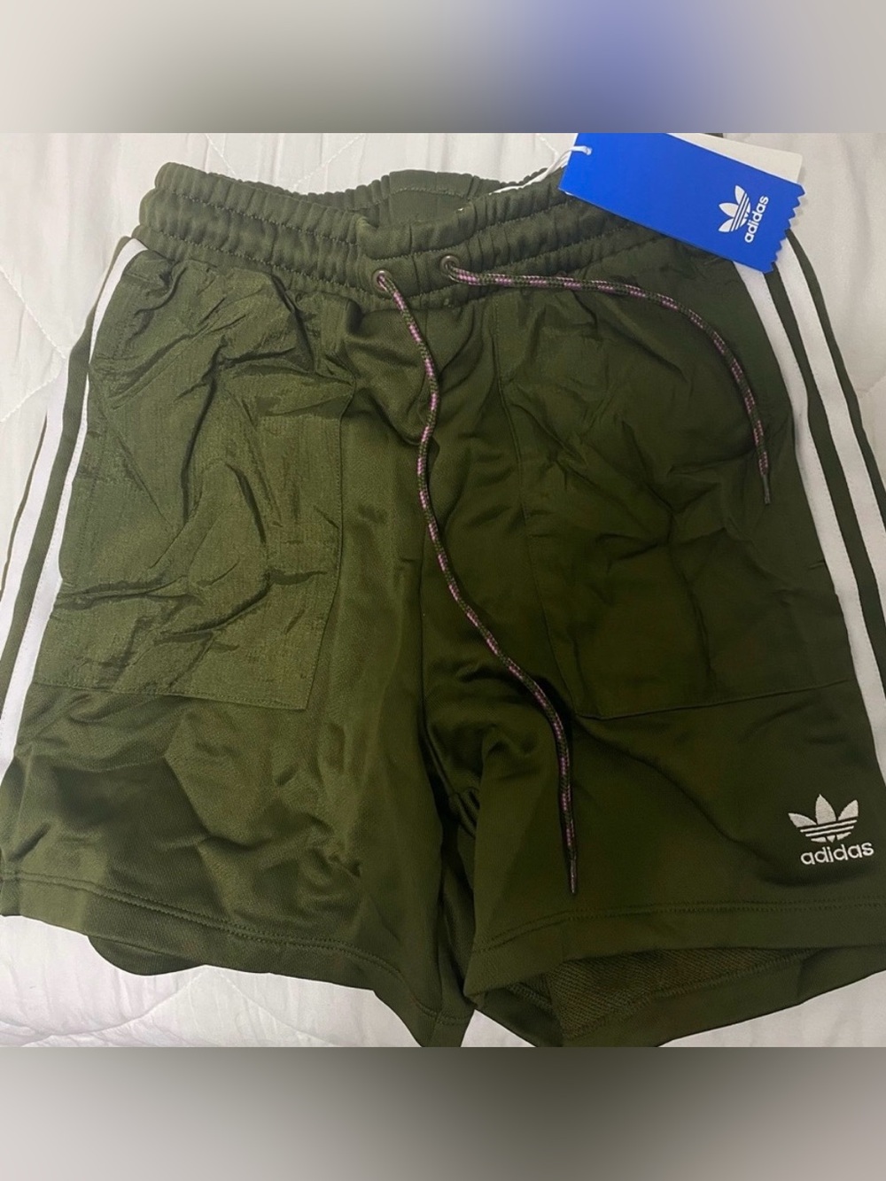 adidas Dust Green 3-Stripes Training Shorts -NWT
